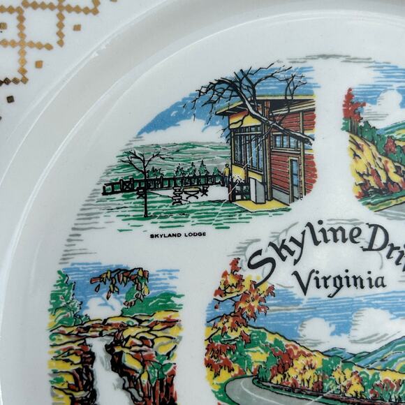 Vintage Sklyline Drive Virginia Souvenir Plate Knowels Shenandoah National Park - Picture 4 of 8